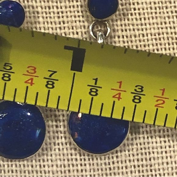 LAPIS LAZULI Sterling Silver 950 Drop Dangle Earrings - Picture 10 of 11